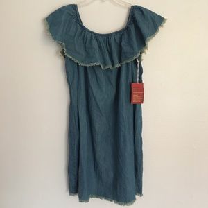 NWT Mossimo Off The Shoulder Frayed Dress L
